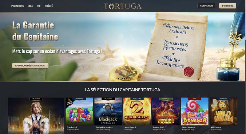 capture d'&eacute;cran d'accueil de tortuga