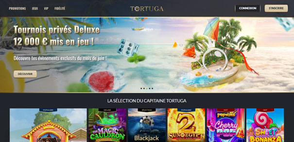 capture d'&eacute;cran inscription tortuga casino