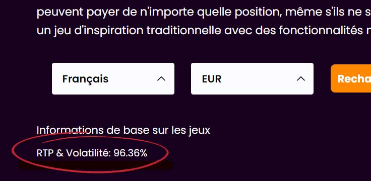emplacement de la donn&eacute;es sur le RTP sur Pragmatic Play