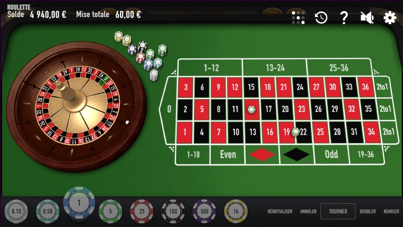 capture d'&eacute;cran roulette relax gaming